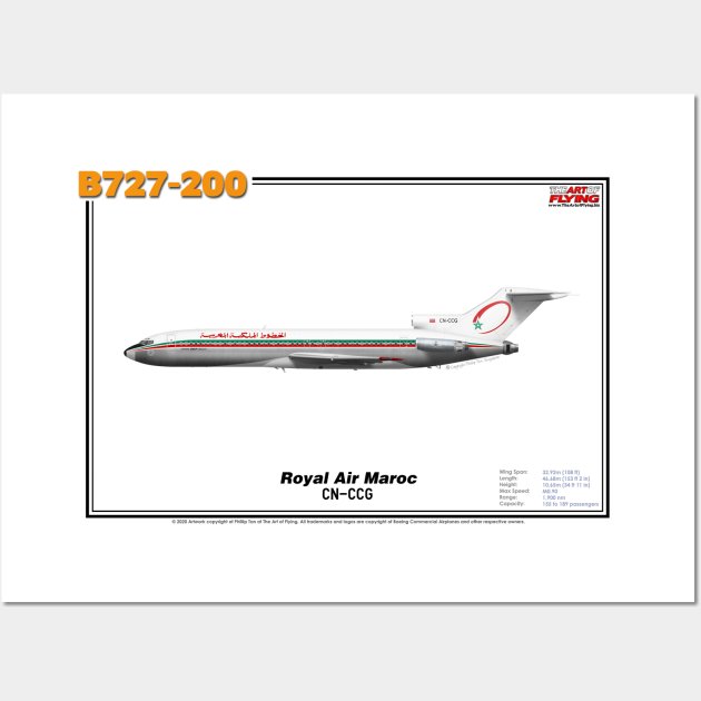 Boeing B727-200 - Royal Air Maroc (Art Print) Wall Art by TheArtofFlying